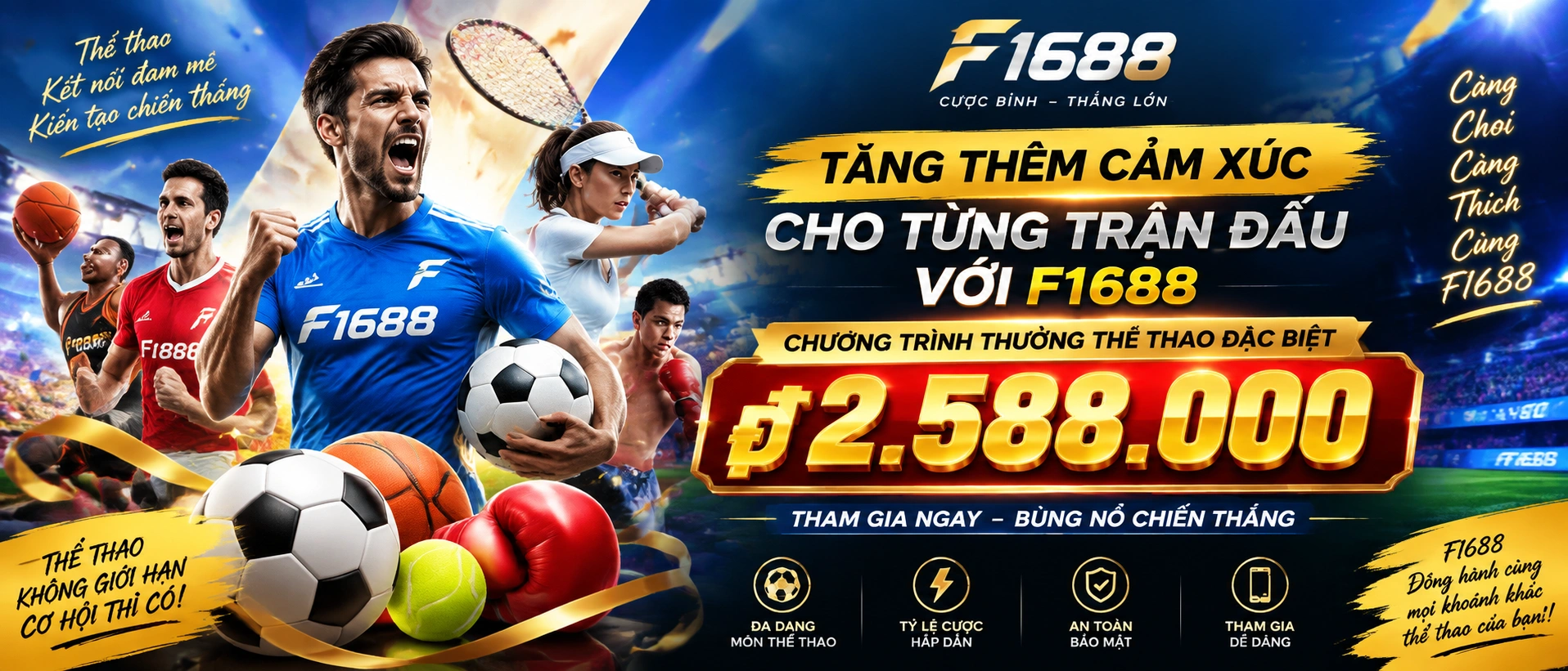 Khu vực thể thao trên f1688 với giao diện xem trận và theo dõi kèo
